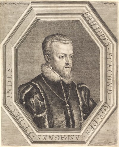 Felipe II, Rey de España de Jean Morin after Titian