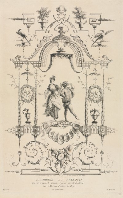 Colombina y Arlequín de Jean Moyreau
