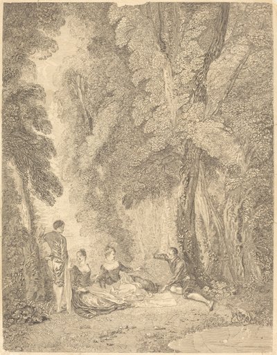 La colación de Jean Moyreau after Antoine Watteau
