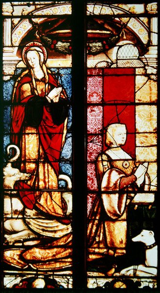 Retrato de la donante, Margarita de Austria y su santa patrona, Santa Margarita de Jean Orquois Antoine Noisin