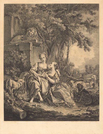 Las dos confidentes de Jean Ouvrier after François Boucher