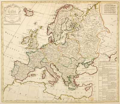 Un mapa de Europa, dividido en sus imperios y reinos, por J. Palairet con varias mejoras y adiciones de D
