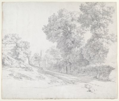 Robles a lo largo de la Vía Apia cerca de Albano de Jean Paul Flandrin