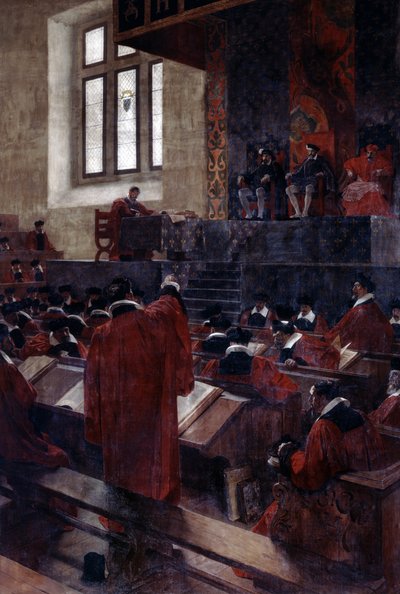 Anne du Bourg y Enrique II en el Parlamento de París, 10 de junio de 1559, 1893 de Jean Paul Laurens
