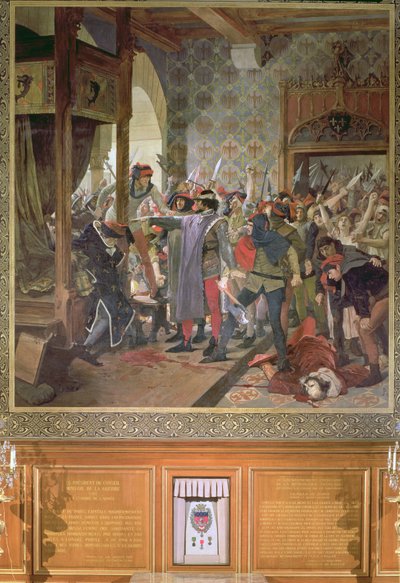 Etienne Marcel (m.1358) protegiendo al Delfín de la mafia en 1358 de Jean Paul Laurens