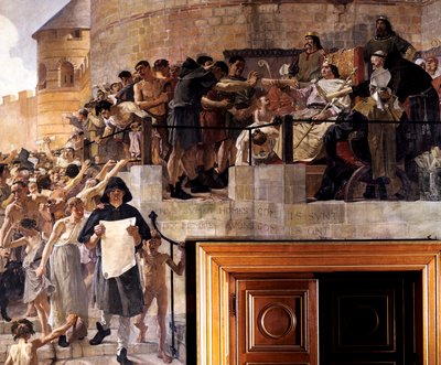 Luis VI de Francia otorgando a los ciudadanos de París su primera carta, siglo XII c1858-1921 de Jean Paul Laurens
