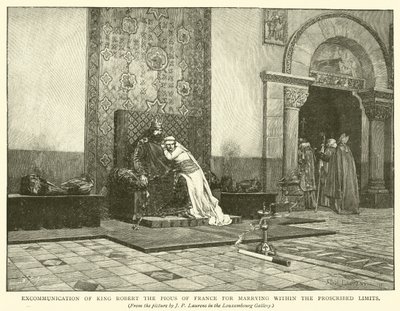 Excomunión del Rey Roberto el Piadoso de Francia por casarse dentro de los límites prohibidos de Jean Paul Laurens