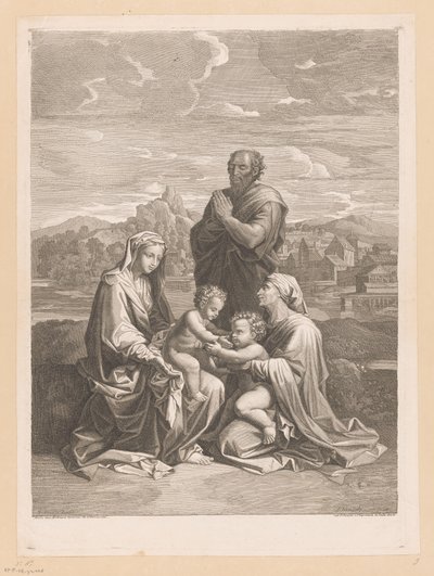 Sagrada Familia con Isabel y Juan el Bautista de Jean Pesne