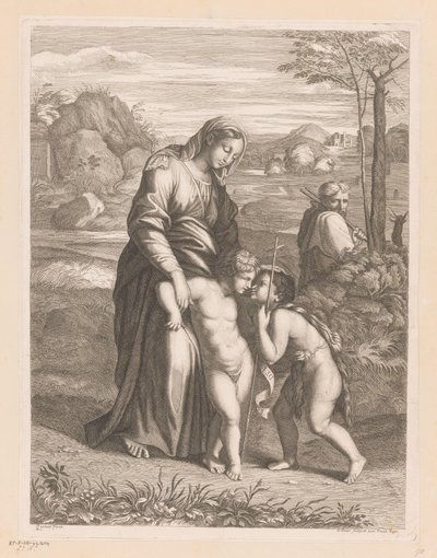 Sagrada Familia con Juan el Bautista de Jean Pesne