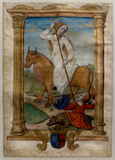 Paciencia, I. Les rondeaux des vertus, después de 1515 (Pergamino pintado e iluminado) de Jean Pichore