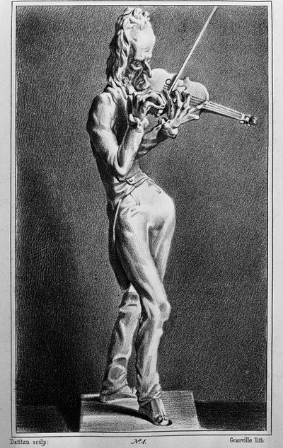Niccolo Paganini (1782-1840), violinista y compositor italiano. Caricatura basada en la escultura de Jean Pierre Dantan el joven de Jean Pierre (after) Dantan