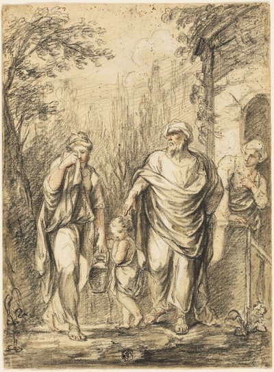 Abraham expulsando a Agar e Ismael de Jean Pierre Antoine Tassaert