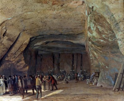 Bodega utilizada como almacén de sal en Dieppedalle alrededor de 1789 de Jean Pierre Houel