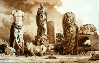 Ejemplos de esculturas griegas y romanas de varios países de Jean Pierre Houel