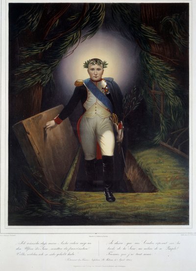 Retrato de cuerpo entero de Napoleón I (1769-1821) desde su tumba. Jean Jacques Werner (1791-1849) y Jean Pierre Marie Jazet (1788-1871) de Jean Pierre Marie Jazet