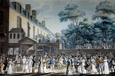 Vista de París: el paseo del jardín turco de Jean Pierre Marie Jazet