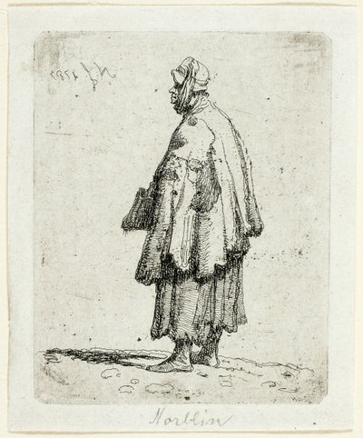 Mujer mendiga de Jean Pierre Norblin de La Gourdaine
