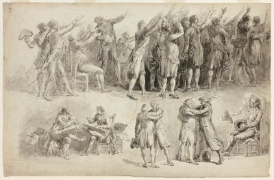 Estudios para el Juramento del Juego de Pelota de Jean Pierre Norblin de La Gourdaine
