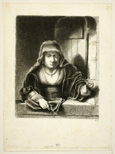 Mujer en una ventana de Jean Pierre Norblin de La Gourdaine