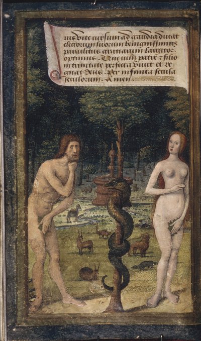 Adán y Eva de Lettres bâtardes, ca 1490-1510 de Jean Poyet
