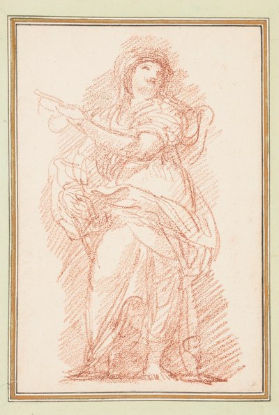 Figura femenina de pie señalando de Jean Robert Ango