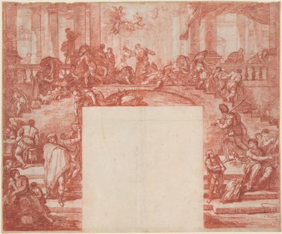 Cristo Limpiando el Templo (después de Luca Giordano) de Jean Robert Ango after Luca Giordano