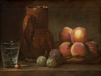 Fruta, Jarra y un Vaso de Jean Baptiste Simeon Chardin