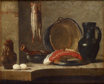 Naturaleza muerta de utensilios de cocina, c. 1733-1734 de Jean Baptiste Simeon Chardin