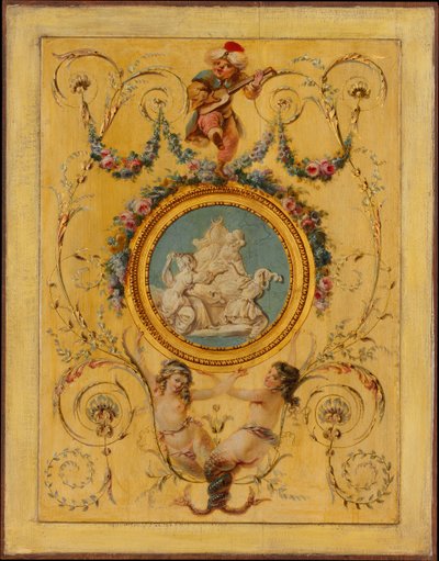 Panel de puerta del Cabinet Turc del Conde de Artois en Versalles, 1781 de Jean Simeon Rousseau de la Rottiere