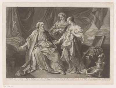 Sara le dio a Agar a Abraham
Y Sarai, la esposa de Abraham, tomó a Agar, su criada egipcia, y se la dio a su esposo Abram para que fuera su esposa (título en el objeto) de Jean Simon