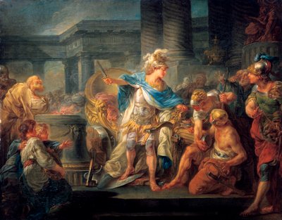 Alejandro corta el nudo gordiano de Jean Simon Berthelemy
