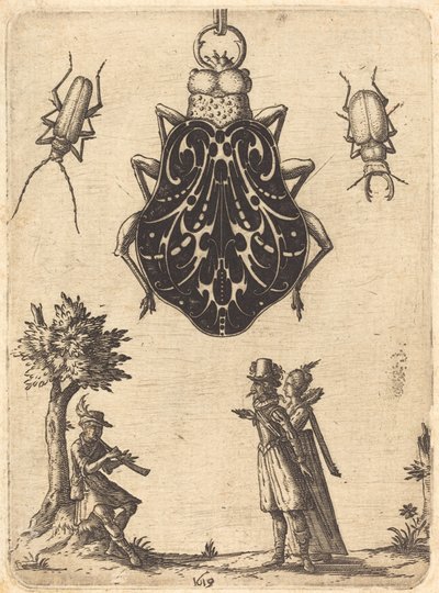 Diseño para un colgante en forma de escarabajo de Jean Toutin
