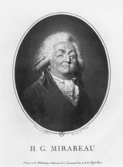 Honoré Gabriel Riqueti, Conde de Mirabeau, grabado por Frantz Gabriel Fiesinger (1723-1807) 1797 de Jean Urbain Guerin