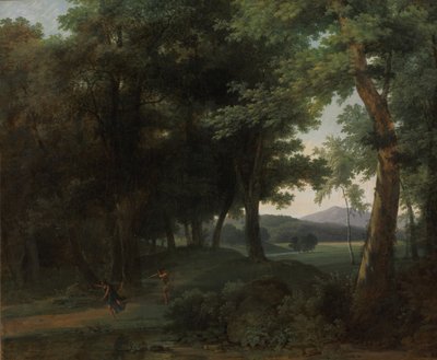 Un bosque con Apolo y Dafne, 1810 de Jean Victor Bertin