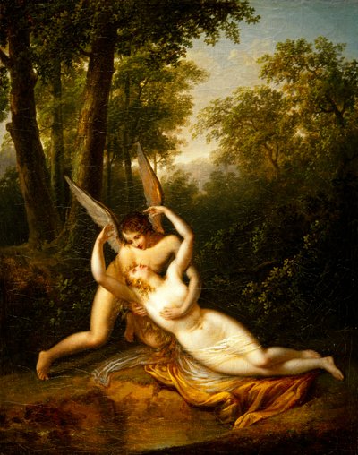 Cupido y Psique (óleo sobre lienzo) de Jean Victor Bertin