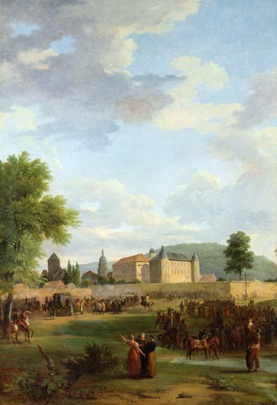 Napoleón recibido en Ettlingen por Carlos Federico Gran Duque de Baden de Jean Victor Bertin