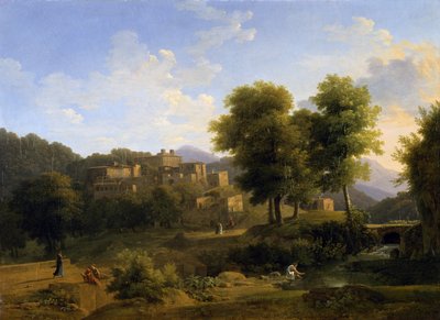 Vista de una ciudad en las colinas sabinas de Jean Victor Bertin