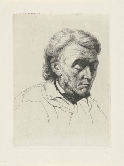 Retrato de un anciano con los ojos cerrados de Jean Zacherie Mazel