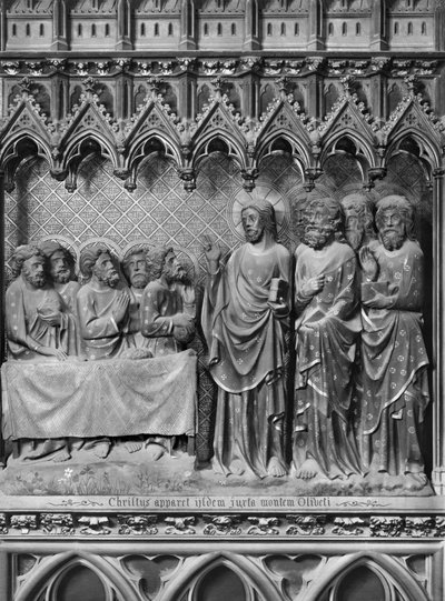 Catedral, interior, pantalla del coro, Jesucristo apareciendo en el Monte de los Olivos, c.1340-51 de Jean and Jean Le Boutellier Ravy