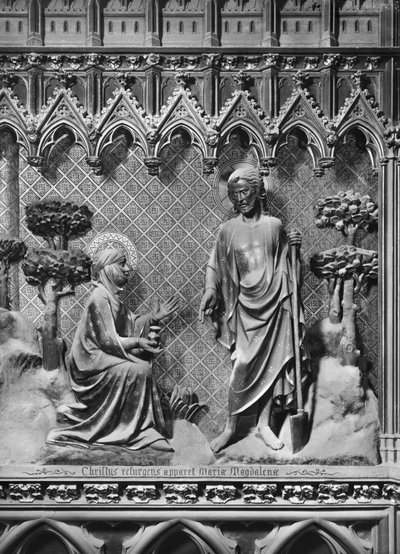 Catedral, interior, pantalla del coro, Jesucristo apareciendo a María Magdalena, c.1340-51 de Jean and Jean Le Boutellier Ravy