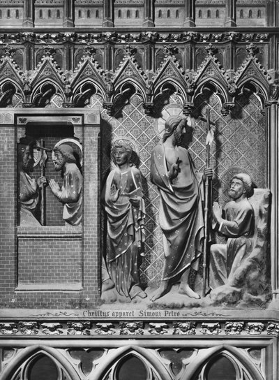 Catedral, interior, pantalla del coro, Jesucristo apareciendo a San Pedro, c.1340-51 de Jean and Jean Le Boutellier Ravy