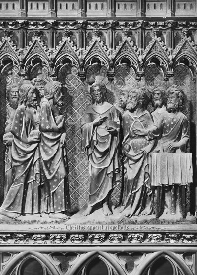 Catedral, interior, pantalla del coro, Jesucristo apareciendo a los apóstoles, c.1340-51 de Jean and Jean Le Boutellier Ravy