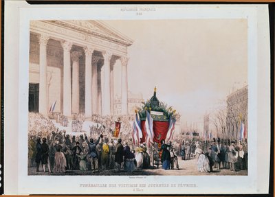 Funeral de las víctimas de los disturbios de febrero de 1848 en la Iglesia de La Madeleine, 4 de marzo de 1848 de Jean and Raunheim, Hermann Naissant