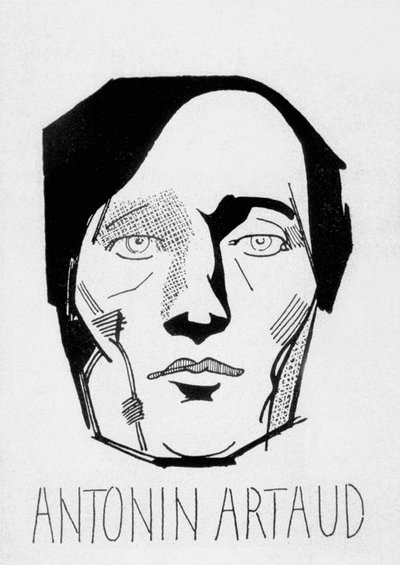 Antonin Artaud (litografía) de Jean de Bosschere