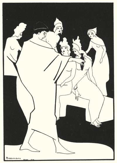 Los libros de amor de Ovidio: Ven, aprende de mí a dar a tu piel una blancura deslumbrante (litografía en color) de Jean de Bosschere