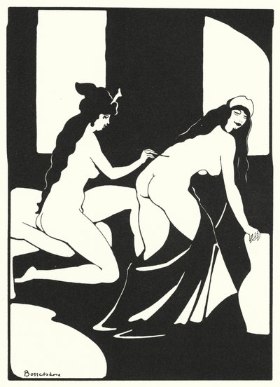 Los libros de amor de Ovidio: Que su cuerpo se convierta en una letra viva (litografía en color) de Jean de Bosschere
