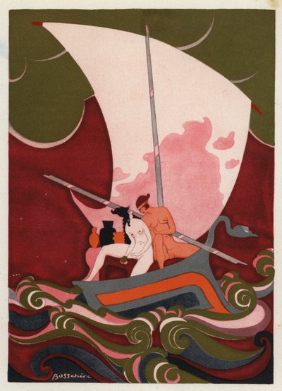 Los libros de amor de Ovidio: Cuando navegues en alta mar (litografía en color) de Jean de Bosschere