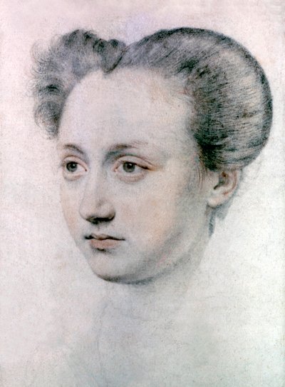 Marie Touchet (1549-1638) amante del rey francés Carlos IX, c.1570 (dibujo) de Jean de Court