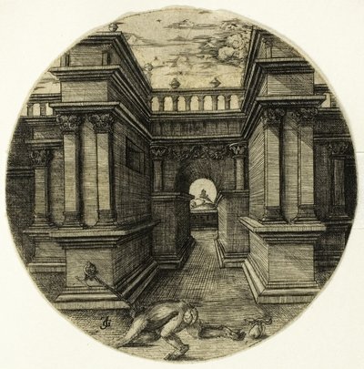 El mono atado en un patio de Jean de Gourmont