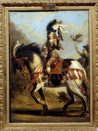 Retrato ecuestre del joven Luis XIV (1638-1715) saliendo de caza de Jean de Saint Igny